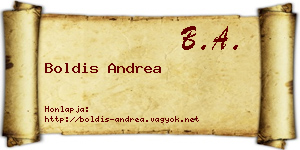 Boldis Andrea névjegykártya